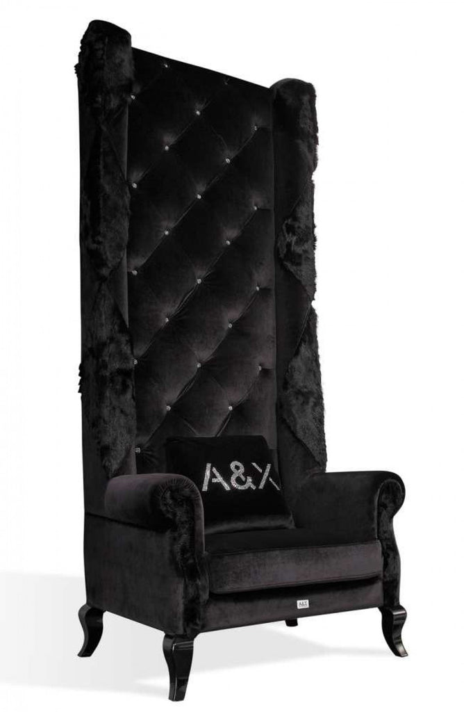 Black Velvet High Chair