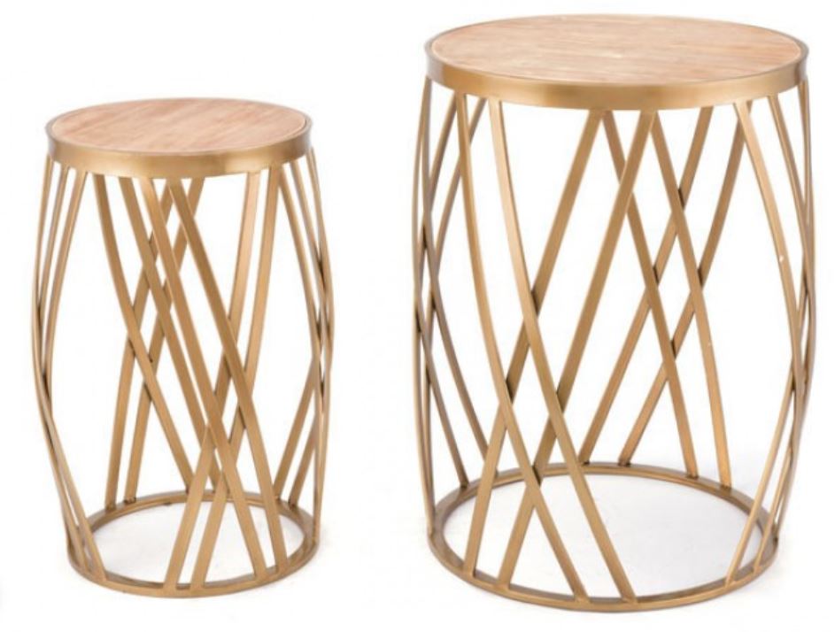 Criss Cross Set Of 2 Tables Gold