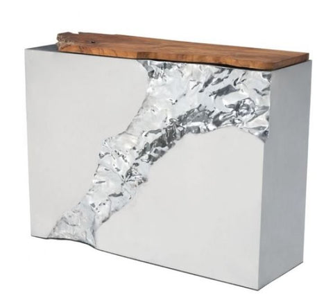 Luxe Console Table Natural&Ss