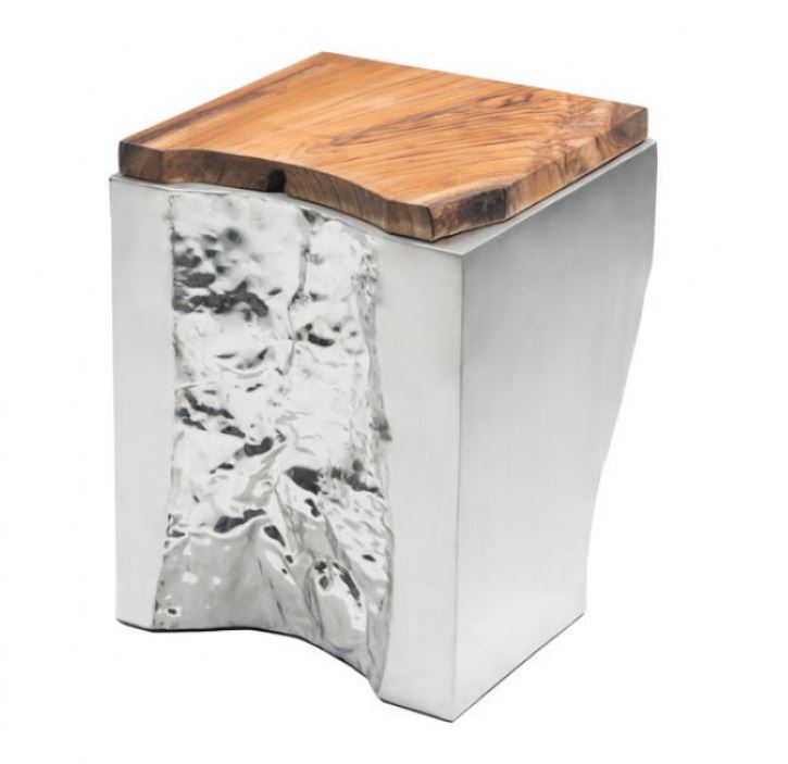 Luxe Side Table Natural&Ss