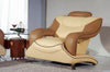 Modern Beige and Brown Leather Sofa Set