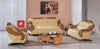 Modern Beige and Brown Leather Sofa Set