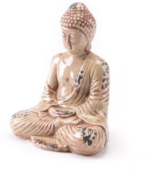 Sitting Buddha Distressed Taupe