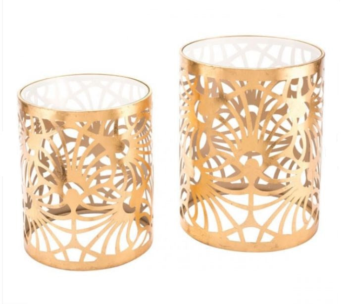Tropic Set Of 2 Gold Tables Gold