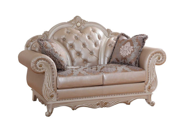 Marquee Pearl Leather Loveseat